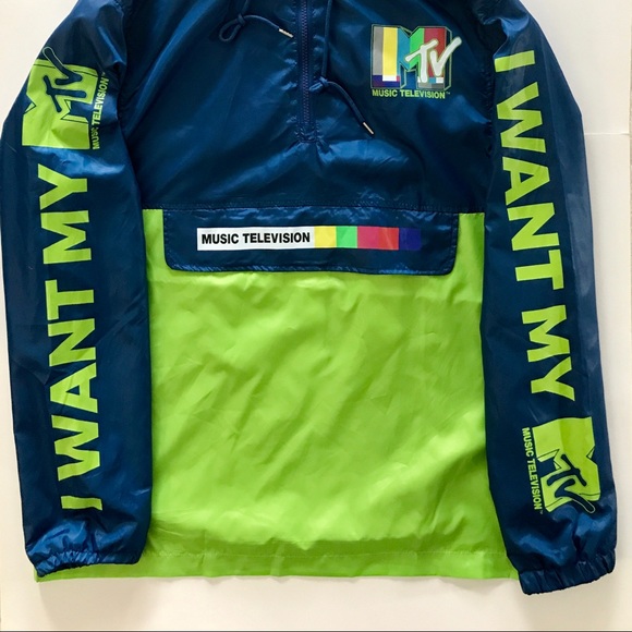 SOLD-New MTV☘️unisex🌼neon hoodedpullover jacket. - Picture 5 of 8